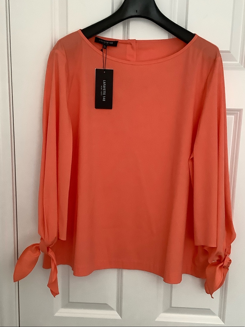 Lafayette 148 New York Coral Reef Tie-Cuff Long Sleeve Tunic